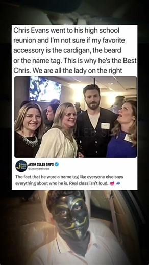 A Real Life Captain America: Chris Evans Attends His High School Reunion Wearing a Name Tag
