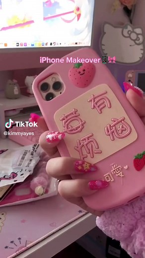 Cute Pink iPhone Makeover with Hello Kitty Purse Phone Case