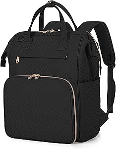 Fasrom Teacher Backpack for Work Women Teacher Supplies, Nurse Bag Backpack with Laptop Sleeve for Nursing Student Essentials (Empty Bag Only), Black