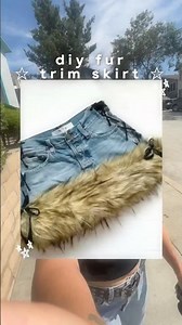 DIY fur trim skirt 🖤 #diy #diycrafts #skirt