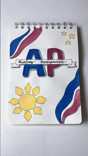 Araling Panlipunan Notebook Subject Design Idea 💕✨ #notebook #frontpagedecoration #satisfying