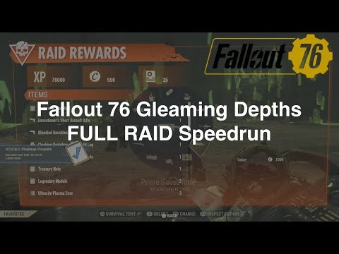 Fallout 76 Gleaming Depths Full Raid GLITCHLESS Speed Run (11:33!)
