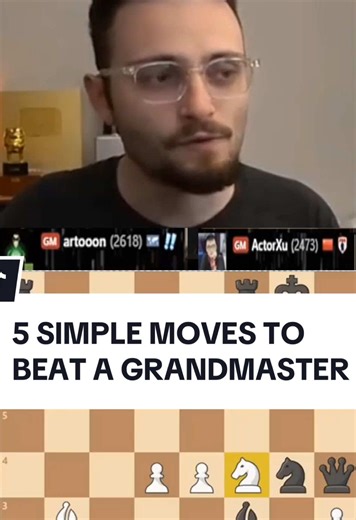 5 SIMPLE MOVES TO BEAT A GRANDMASTER.#chess #chessgame #chesstiktok #trending