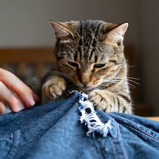 Teaching my cat to sew clothes! #funny #cutecat #cute #cat #pets #kitty #funnycats