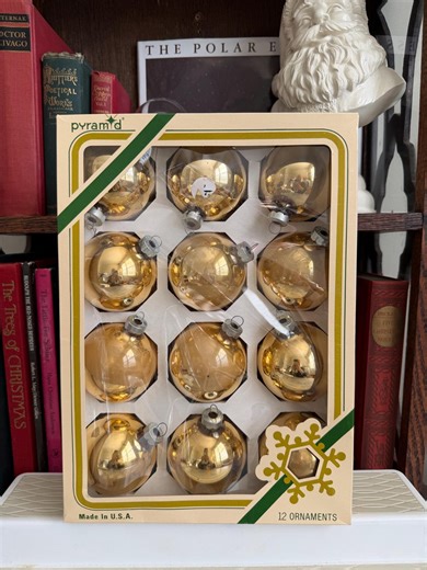 Vintage 1970s Pyramid Gold Christmas Ball Ornaments Set of 12 - Etsy