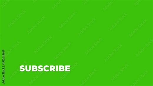 Subscribe notification like bell icon button clicked floating animation motion graphics on green screen background isolated with chroma green screen clip easy to use template for your vlog