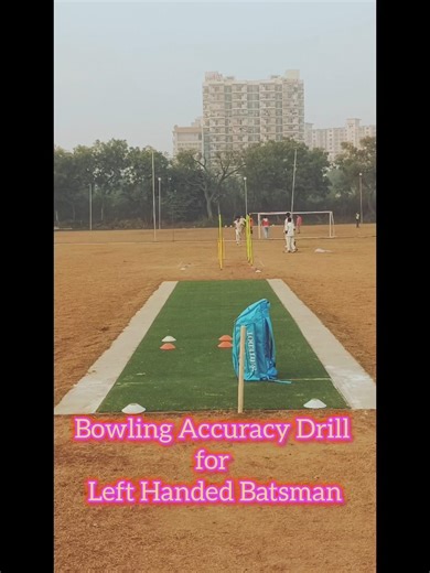 How to Improve Bowling Accuracy Drill for Left Handed Batsman #cricketreels #Bowling #fastbowler