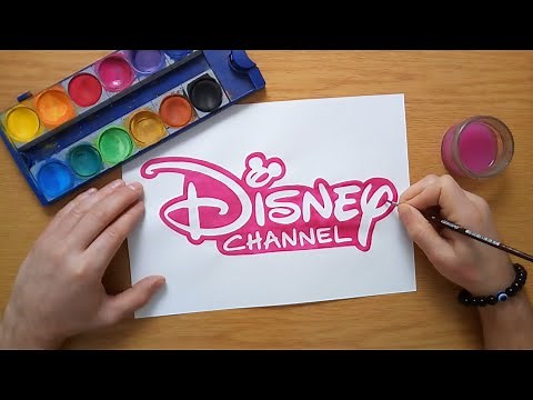 pink Disney Channel logo - painting