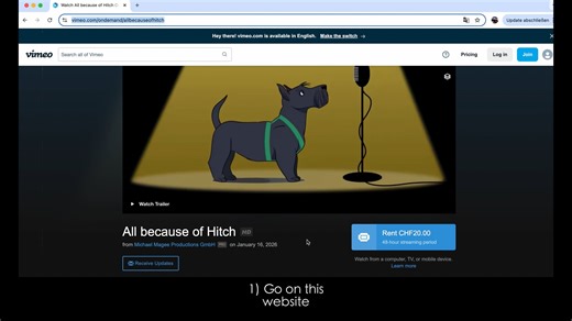 How to create a Vimeo Account for "All because of Hitch"