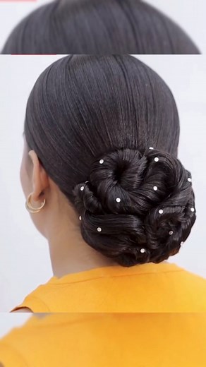 ‎شینیون‎ | ‎آموزش شینیون عروس😍🥰 به همین راحتی با تکنیک پیچ یه شنیون جذاب بزن😊 @eli_naz_shinion‎ | Instagram