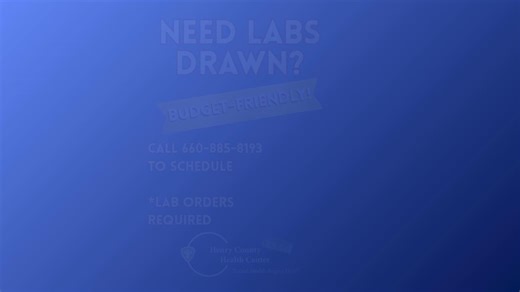 Henry County Health Center offers low-cost lab testing to all individuals, regardless of insurance status! An appointment and a physician’s order are required. Please call 660-885-8193 for more information and to schedule your next appointment for lab testing! | Henry County Health Center