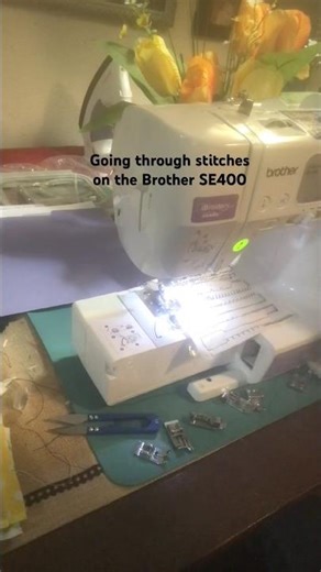 Different stitches on the Brother SE400 Combination sewing/embroidery machine