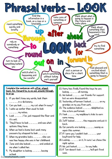 Phrasal verbs - look worksheet