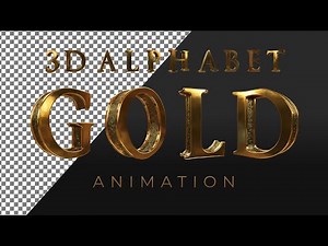 ANIMATED 3D ALPHABETS GOLD TEXTURE A-Z | GREEEN SCREEN
