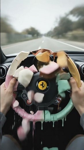 Delicious Ferrari Car Ride with Ice Cream Steering!”