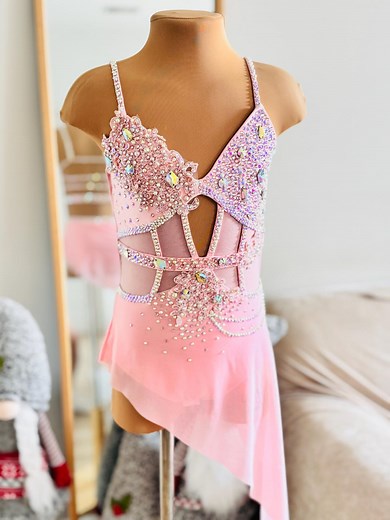 Dance Competition Pink Solo Costume Customizable Lyrical Contemporary One-piece - Etsy