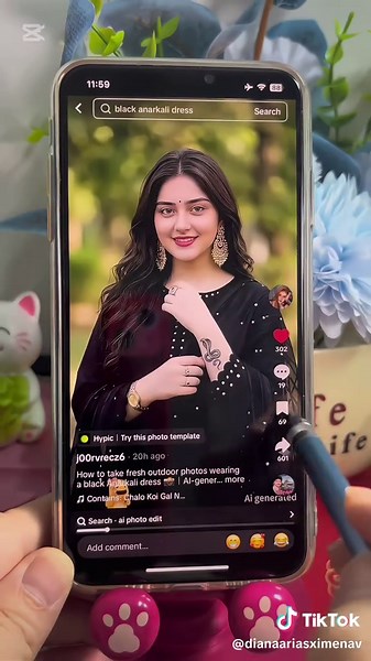 How to take fresh outdoor photos wearing a black Anarkali dress 📸｜AI-generated Anarkali photos 🤖｜AI image generation ✨｜Use AI to create fresh outdoor photos wearing a black Anarkali dress 💖 I also want to take fresh outdoor photos in a black Anarkali dress, but I didn't expect AI to achieve such an effect 😳｜They posted fresh outdoor photos wearing a black Anarkali dress ❤️ Tutorial for making fresh outdoor Anarkali photos with AI ✍️｜Tutorial for taking fresh outdoor selfies in a black Anarka