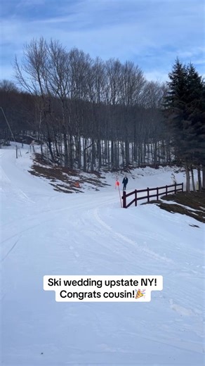 Watch my cousin shred down the mountain with his bride! Such a fun wedding! #weddingideas #weddinginspo #winterwedding #ski
