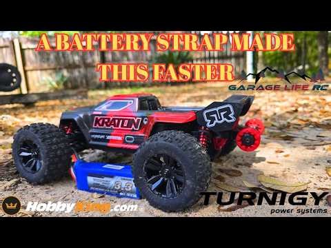 We Have A wheelie Bar And Battery Strap For The Mini Kraton. Can a real battery make it faster?