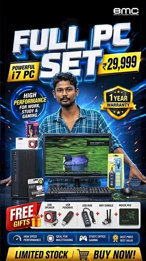 Budget PC Deal 🔥 i7 8th Gen Setup Under 30K | Full Desktop Combo 💻 #trending #shortsindia #pcbuild
