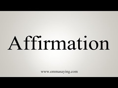 How To Say Affirmation