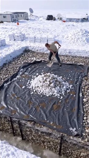 I build containers bunker under Greenland ice #youtubeshorts #aishorts #greenland #ice #bunker