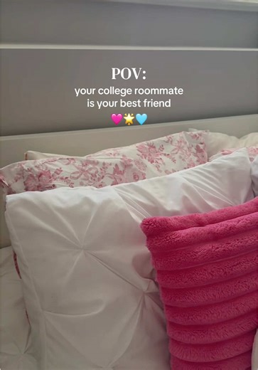 matching decor since freshman year 🥲 love you forever @livv 🩷🌟🩵#collegedorm #bestfriend #girlhood #roomies #collegeapartment