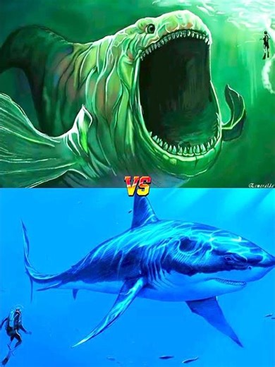 the bloop vs megalodon vs mosasaurus #shorts #viral #monster #the