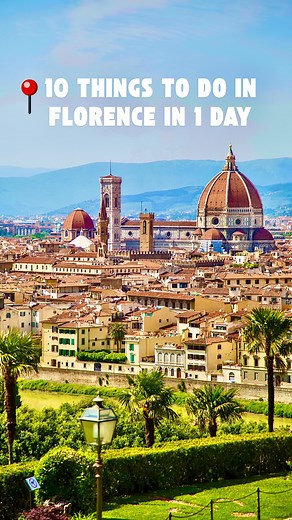 🇮🇹 10 Things To Do in Florence in 1 Day (In an Easy, Walkable Order!) 🚶‍♀️ Do I recommend spending only one day in Florence? Absolutely not! You’d be missing out on so many amazing things. But if your itinerary only allows for a day, here’s what you can do: 1. Start at Piazzale Michelangelo – Sunrise Views 🌄 Begin your day with a bang! Take a taxi or early bus up to this scenic overlook and catch the city waking up. 2. Walk Down Through the Rose Garden Oltrarno Neighborhood As you head downh