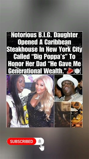 The Notorious B.I.G.’s Daughter Opens Caribbean Steakhouse “Big Poppa’s” in New York City 👑#shorts