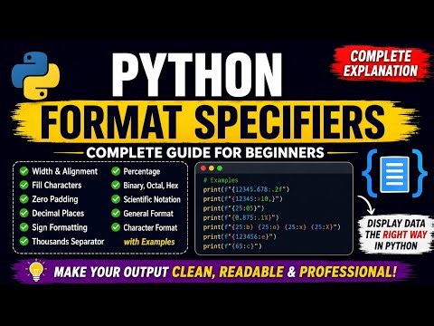 #19 Display Data the Right Way In Python | Python Specifiers Made Easy | Learn in 6 minutes