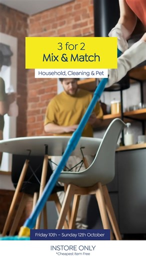 Don’t miss your final day to stock up and save with 3 for 2 Mix & Match across household, cleaning & pet essentials — in stores only! 🧽🐾 🏃‍♀️ Pop into your local TOFS now! 💚 https://www.tofs.com/pages/store-finder #TheOriginalFactoryShop #TOFSDeals #ShopWithHeart #InStoreOnly #LastChance | The Original Factory Shop