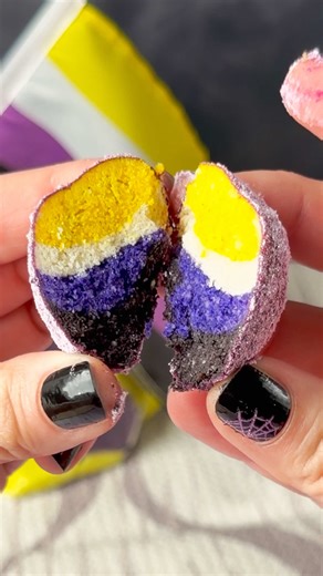 Nonbinary Chinese Wedding Cookies 💛🤍💜🖤 Recipe from 108 Asian Cookies by @Kat Lieu #nonbinary #cookies #weddingcookies