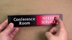 SmartSign Custom Slider Sign - Add Your Own Text, 2.25" x 10", 60 mil Plastic Plate in Aluminum Frame with Foam Adhesive Backing, Privacy Slide Door Indicator, Red/Green on Black, Made in USA