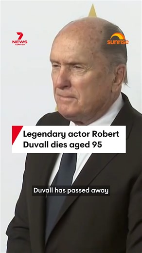 Robert Duvall, the commanding and supremely versatile actor who earned a lasting place in American movie history as a stoic Mafia consigliere in The Godfather, a surf-loving Army colonel in Apocalypse Now and a washed-up country crooner in Tender Mercies, died Sunday. He was 95. #robertduvall #apocalypsenow #thegodfather #actor #hollywood | 7NEWS Australia