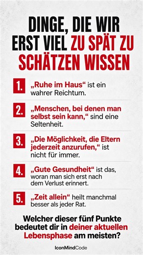 Diese 5 Dinge schätzt du erst, wenn es zu spät ist... 🛑⏳ #mindset #eltern #wertschätzung