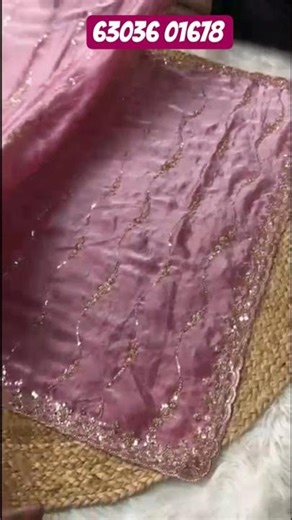 Soft & smooth Space silk fendy satin with cutdana & moti handwork with lehariya design sarees 2300+$