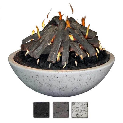 Grand Canyon Concrete Fire Bowl with Tee-Pee Burner, 48-Inch