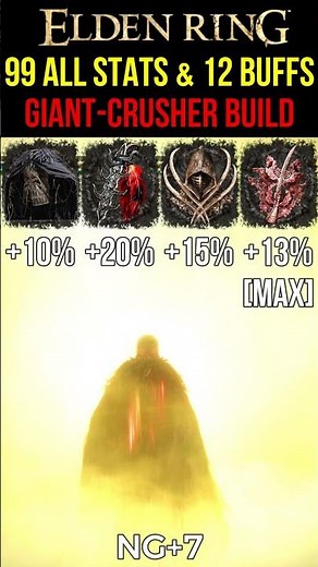 Elden Ring - Dual Giant-Crusher Build with 99 stats & 13 Buffs #eldenring #gaming #shorts