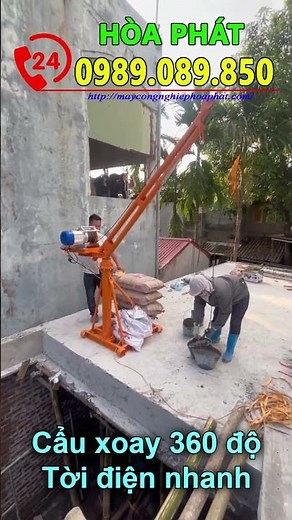 Nâng thực tế với khung cẩu xoay 500kg và tời điện tốc độ nhanh