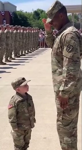 Cutest Baby Soldier Salute Ever 🫡 | 2-Year-Old Asks “Mission Complete?” ❤️ #cutebaby
