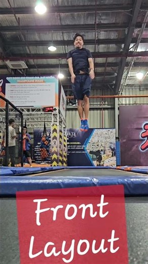 Front Layout on Trampoline #flip #tumbling