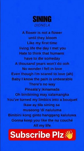 sining" by Dionela ft. Jay R, lyrics Dionela ft. Jay R - Sining (Lyrics)