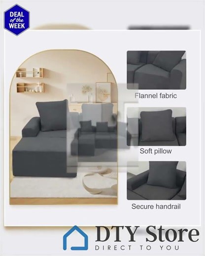Convertible Modular Sectional Sofa Set Popular Microfiber Fabric Compression Sofa