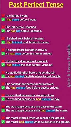 Past Perfect Tense 💯✍️ #english #englishtips #educ