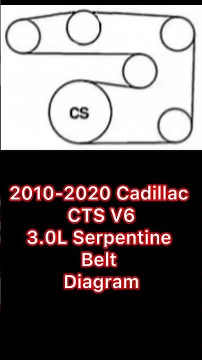 2010-2020 Cadillac CTS V6 3.0L Serpentine Belt Diagram #cadillac #mechanic #diy #carparts #repair