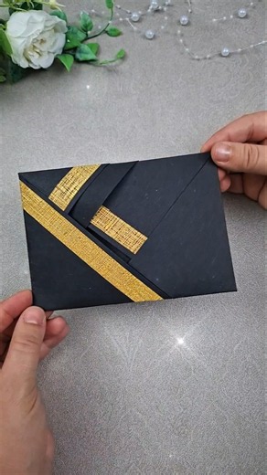 No Glue, No Fuss | DIY Envelope with A4 Paper & Tape 🖤💛 #envelope #DIYPaperEnvelope #PaperCrafts