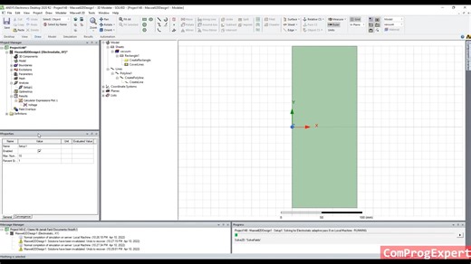 9. Solving the 1D benchmark problem in Maxwell (Finite Element Method in Electro
