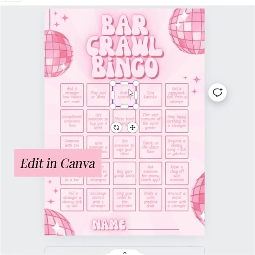 Disco Bar Crawl Bingo, Birthday Cowgirl Scavenger Hunt, 70s Bachelorette Drinking Games, Retro Girls Night Activity, Pink Club Pub Hopping - Etsy