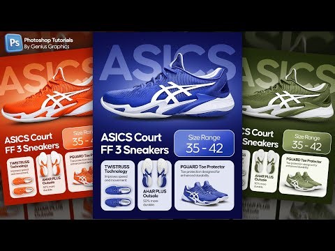 Creative Sneakers Infographics Poster Design in Photoshop